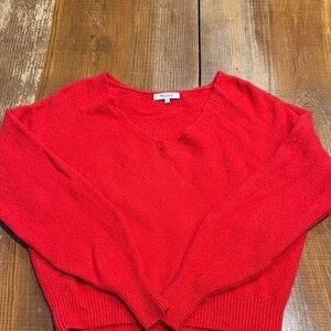 Madewell Vivid Red V-Neck Sweater